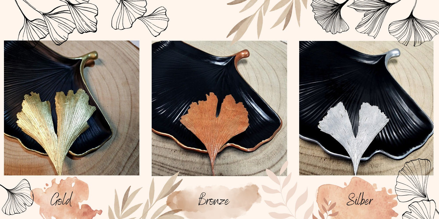 Schmuckschale Gingko Blatt | Ginko Deko Tablett